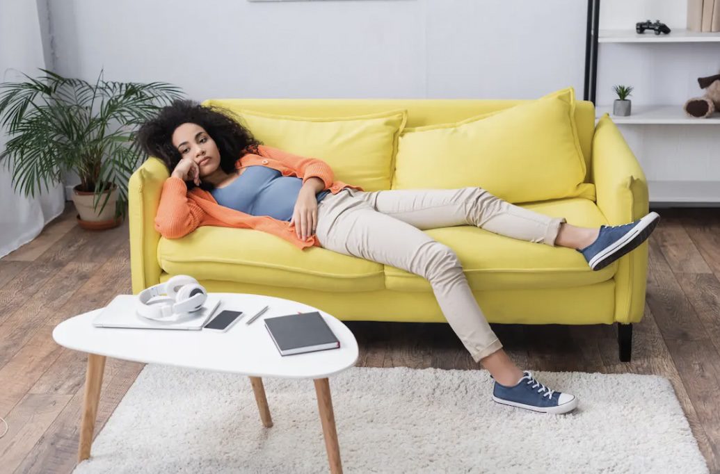 A person sitting comfortably in a bubble